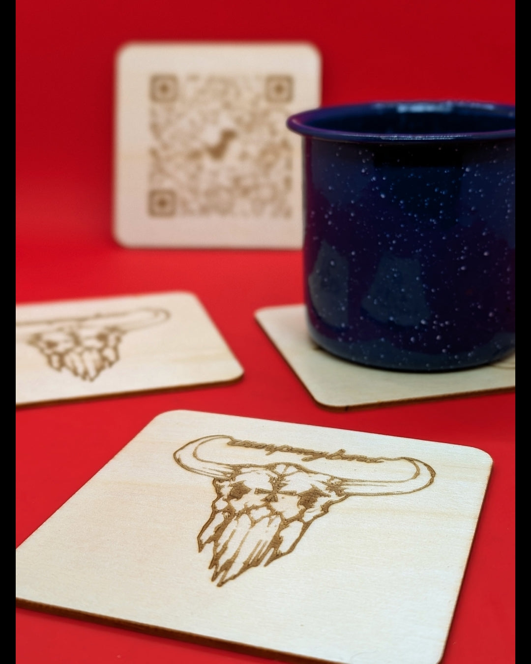 Buffalo Skull Coasters